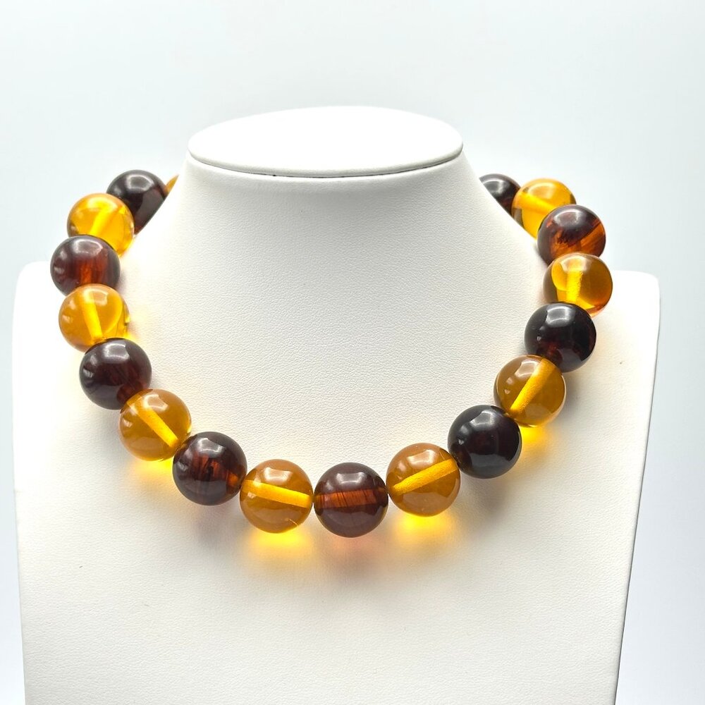 Vintage 1930s Bakelite Choker — Root Beer & Apple Juice Beads — Authentic – EUC - Picture 1 of 10